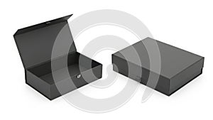 Two black boxes isolated on white background