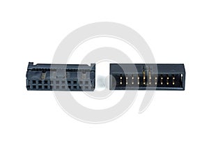 Two black connectors isolated on white