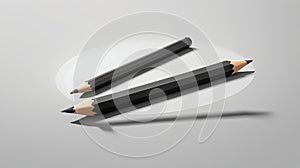 Two Black Pencils on White Surface