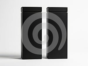 Two black rectangular boxes isolated on white background