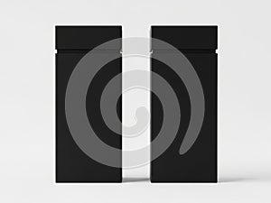 Two black rectangular boxes isolated on white background