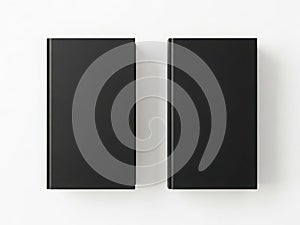 Two black rectangular boxes on white background isolated on white background
