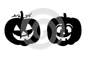 Halloween Party Time with Smiling Pumpkin Faces photo