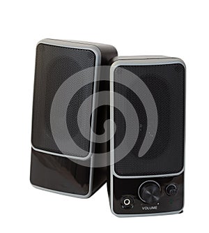 Two black speaker. Isolated over white