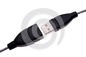 Two black USB connectors