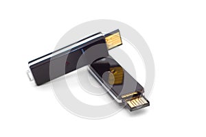 Two black usb flash drives