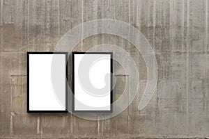 Two blank frames or billboard posters