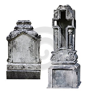 Two blank gravestone