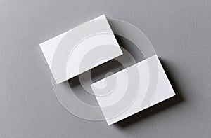 Blank Business Cards Mockup on Gray Background