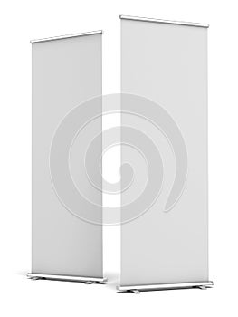 Two Blank Roll Up Display Banner