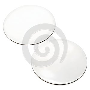 Two blank round stickers photo