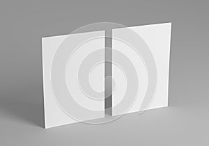 Two blank sheets of paper mockup or template