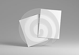 Two blank sheets of paper mockup or template