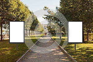 Two blank street billboard posters