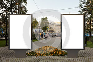 Two blank street billboard posters