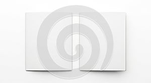 Two blank white rectangular objects standing upright on a plain white background