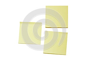 Two blank yellow Post-it notes and a stack