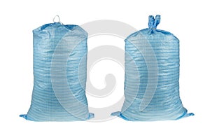 Two blue bags isolated on a white background