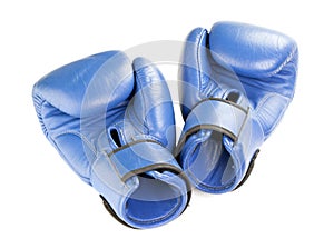 two blue boxing gloves