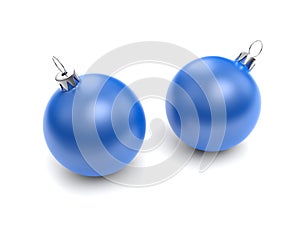 Two Blue Christmas Balls