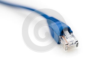 Blue Network Utp Cable, Studio shot on White Background