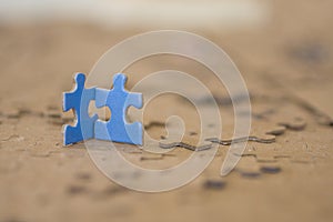 Two Blue Puzzle Pieces
