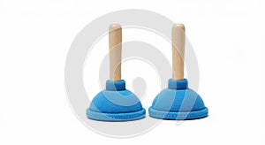 Two blue plungers on