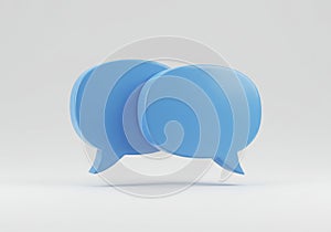 Two Blue Speech Bubbles Overlapping Communication Concept
