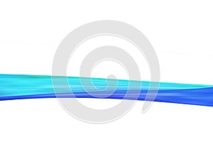 Two blue streaks of colour entwine over blank white page for document template