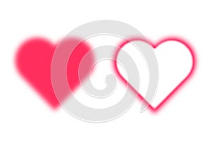 Two blurry hearts