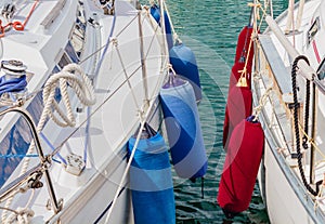 Two boats anchored at the harbor