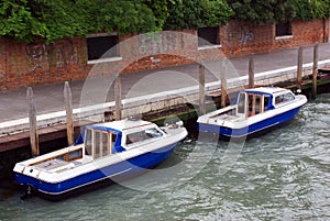 Two boats on channel