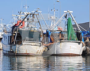 Two boats moored