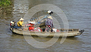 Two Boats at Phong Dien Floating Market