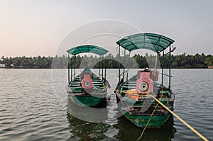 Two boats in a river