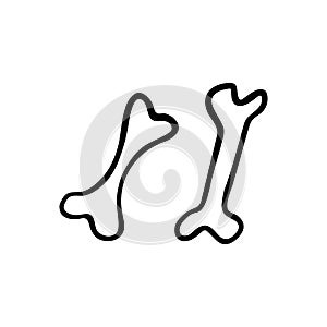 Two bones in doodle style vector isolated
