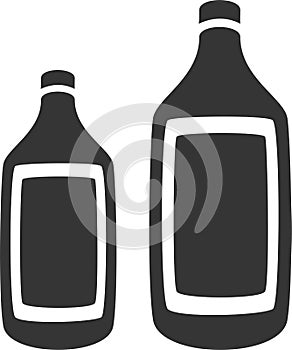 Two Bottles - Generic Plastic or Glass - Label Silhouette