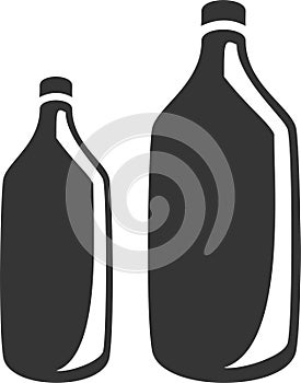 Two Bottles - Generic Plastic or Glass - Reflection Shadow