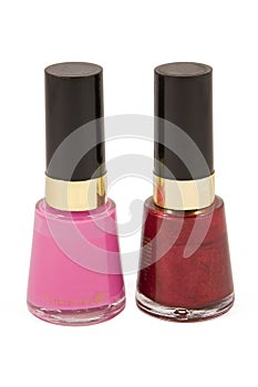 Two bottles of nail varnish photo