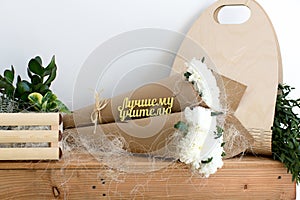 Two bouquets of white chrysanthemums