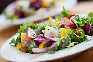 Two bowls of deliciously fresh salad with mozzarella