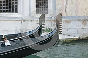 Two bows of gondolas