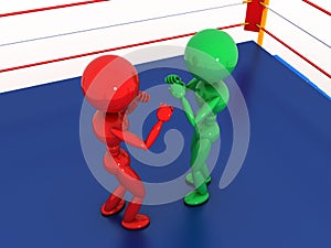 Two boxers in a boxing ring #10