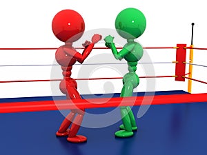 Two boxers in a boxing ring #6