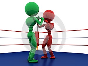 Two boxers in a boxing ring #9