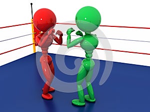 Two boxers in a boxing ring #7