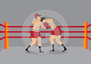 Two Boxers Fighting in Boxing Ring