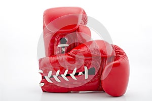 Two boxing gloves on a white background.