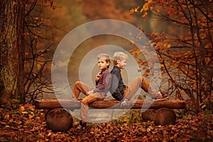 Two boys on the bench