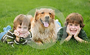 Two Boys and a Dog